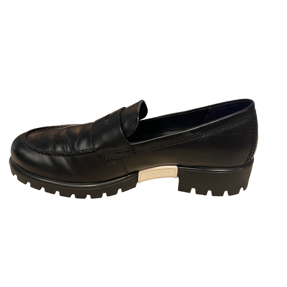 Ecco Women’s Black Leather Tray Tech Penny Loafers Sz 40 US 9-9.5 Lug Sole EUC - Picture 7 of 11